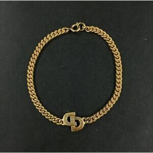 Authentic Christian Dior Gold Tone Womens Bracelet
